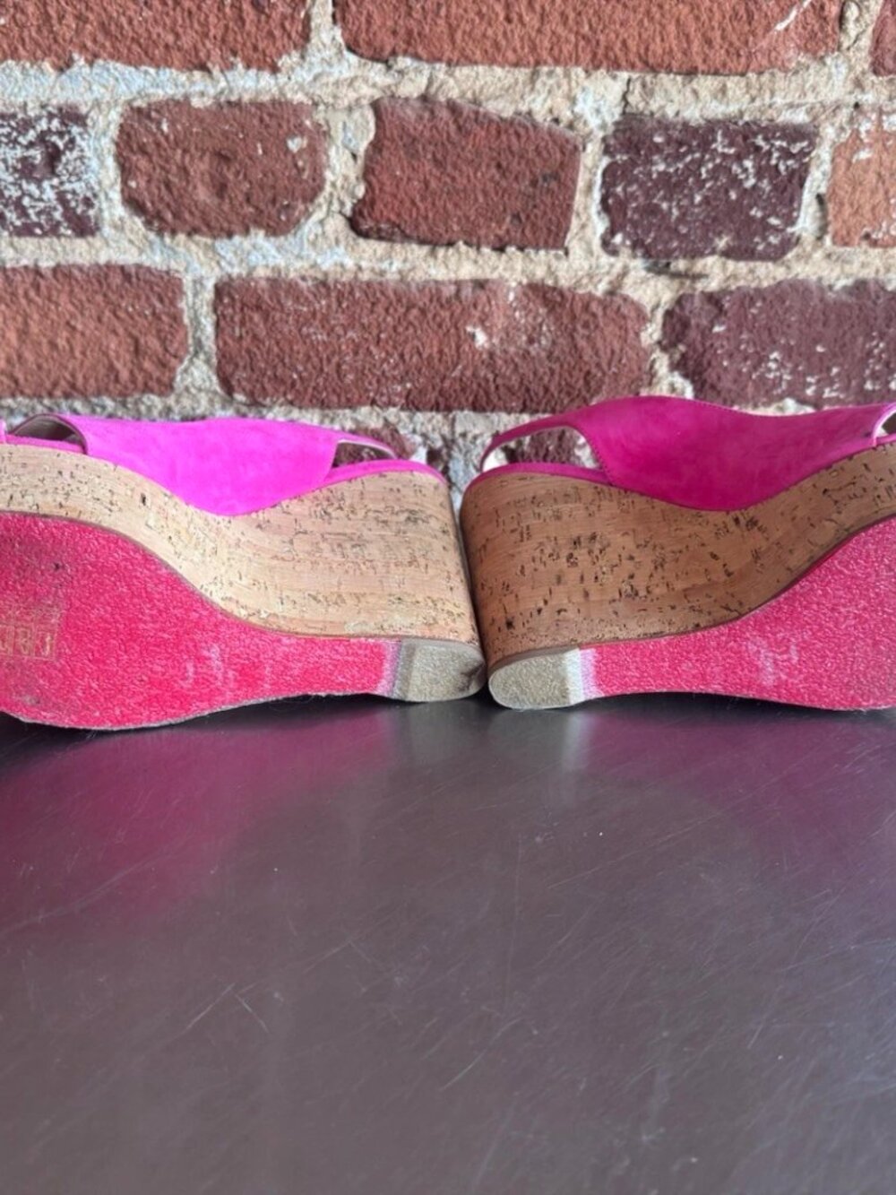 Christian Louboutin Reine de Liege 120 Suede/Cork Zeppa - Picture 4 of 6